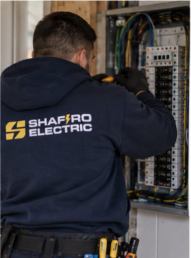 electrician with the monitoring hub